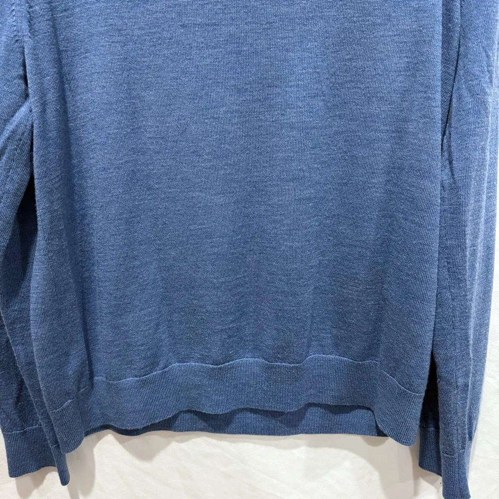 Banana Republic 100%‎ Merino Wool Quarter-Zip Sweater Blue Large Layering